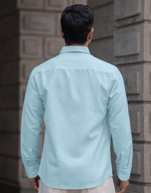 Men Solid Shirts Blue