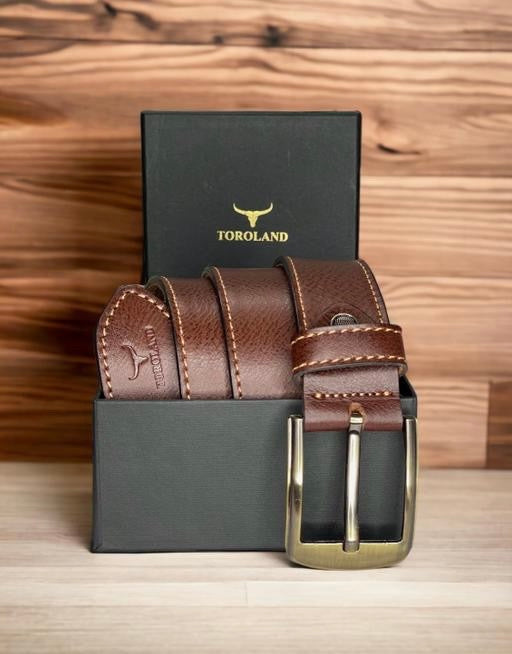 Toroland Genuine Brown Leather Men’s Casual Belt