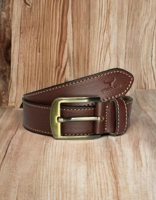 Toroland Genuine Brown Leather Men’s Casual Belt