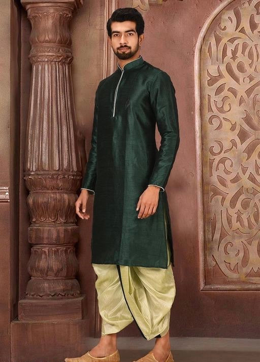 Royale Ethnic Art Silk Kurta & Dhoti Set for Men