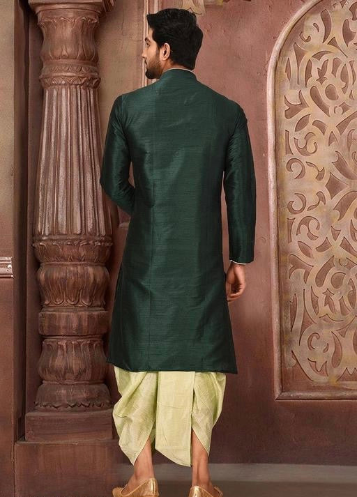 Royale Ethnic Art Silk Kurta & Dhoti Set for Men