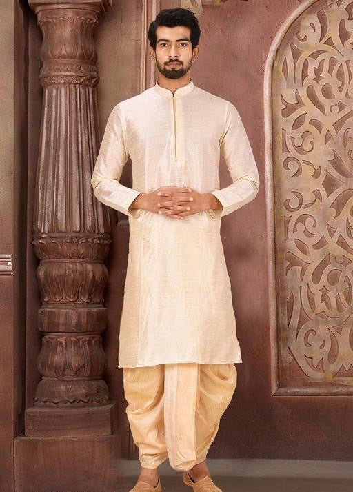Royale Ethnic Art Silk Kurta & Dhoti Set for Men