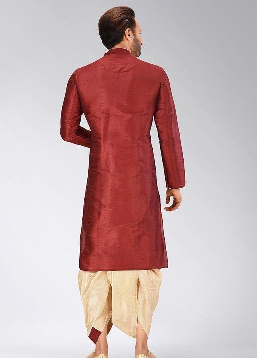 Royale Ethnic Art Silk Kurta & Dhoti Set for Men