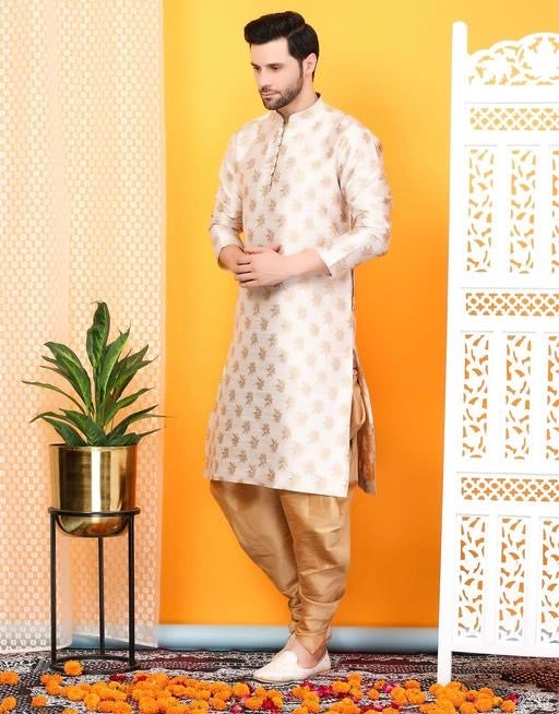 Modern Regal Jacquard Kurta Set for Men