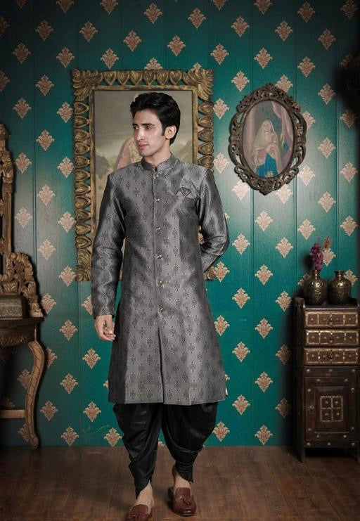 Modern Royal Jacquard Sherwani Set for Men