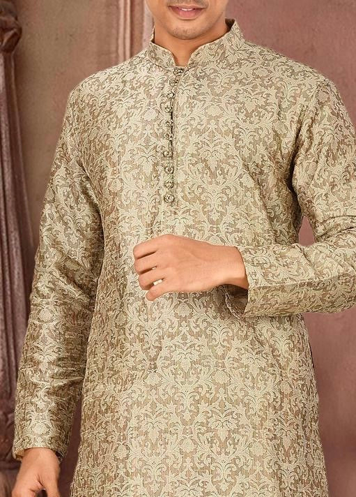 Elegant Jacquard Kurta Dhoti Set for Men