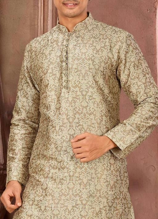 Premium Jacquard Art Silk Kurta Dhoti Set for Men
